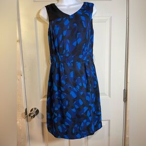 Matthew‎ Williamson Vibrant Blue and Black Midi Dress NWOT